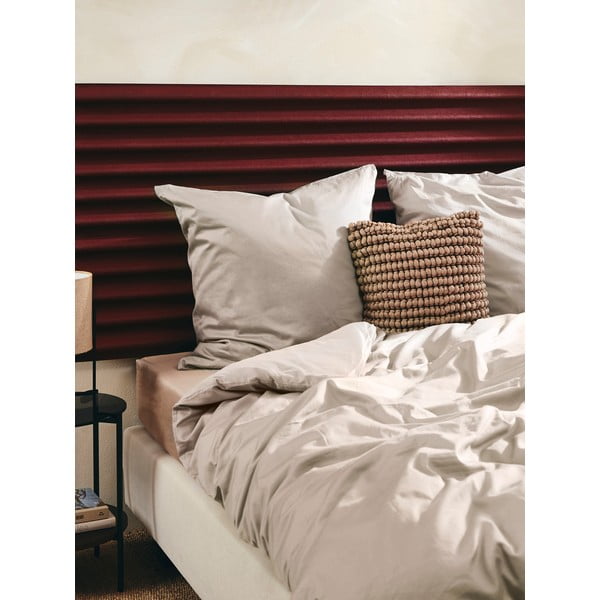 Lenjerie de pat bej din bumbac satinat 200x135 cm Comfort - Westwing Collection-image-1