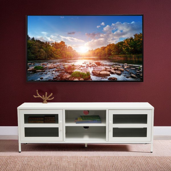 Comodă TV albă din oțel 150x50x45 cm Acier – Premier Housewares-image-4