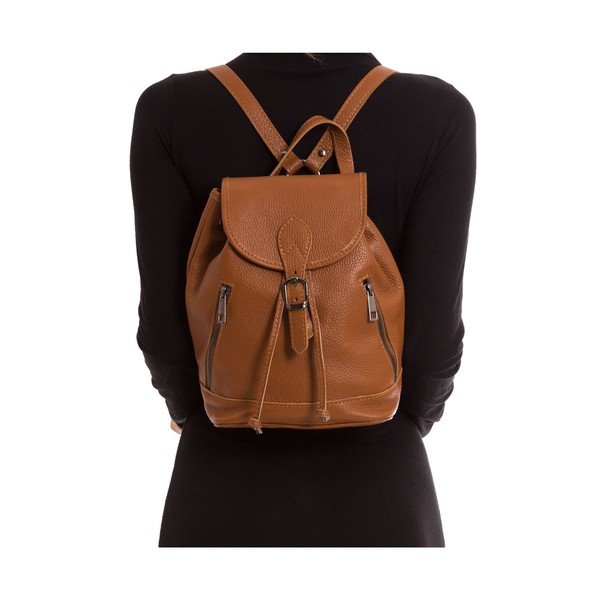 Geantă din piele Isabella Rhea no. 1200, maro cognac-image-1