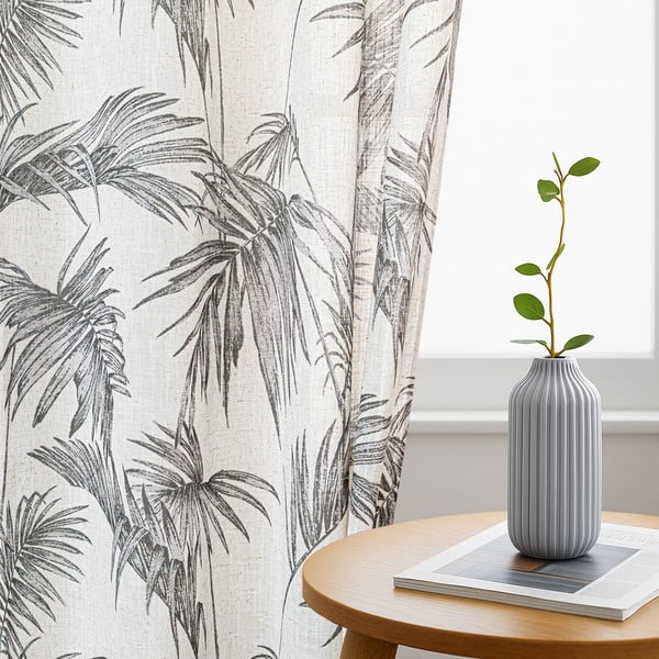 Draperie gri/crem 135x250 cm Palmera – Restilo-image-1