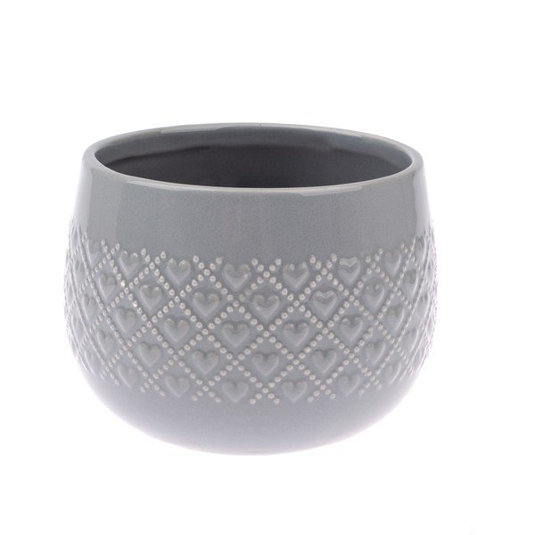Ghiveci din ceramică Dakls Rusto, înălțime 10 cm, gri