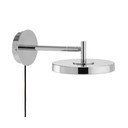 Aplică de perete argintiu-lucios LED cu structură flexibilă/cu intensitate reglabilă cu alimentare la priză ø 15 cm Asteria Wall Short – UMAGE