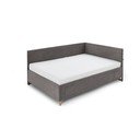 Pat pentru copii  gri antracit pe colț tapițat cu spațiu de depozitare cu somieră 120x200 cm Cool – Meise Möbel