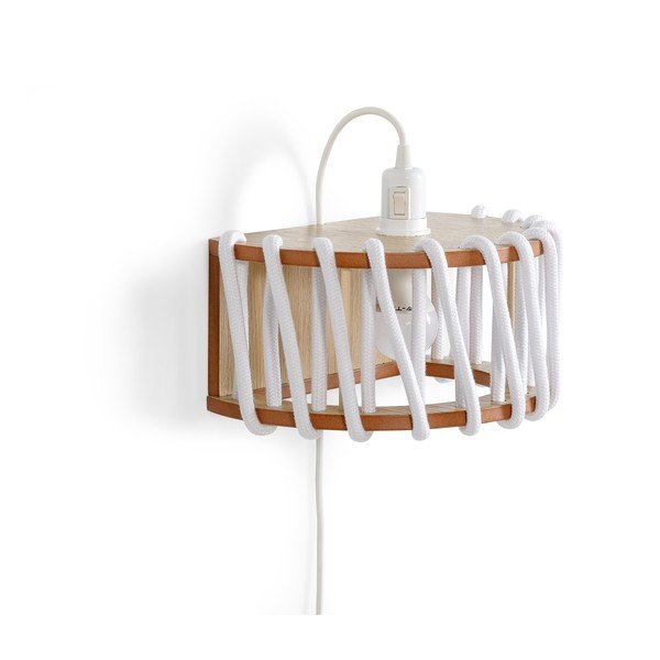 Aplică cu structură din lemn EMKO Macaron, lungime 30 cm, alb-image-2