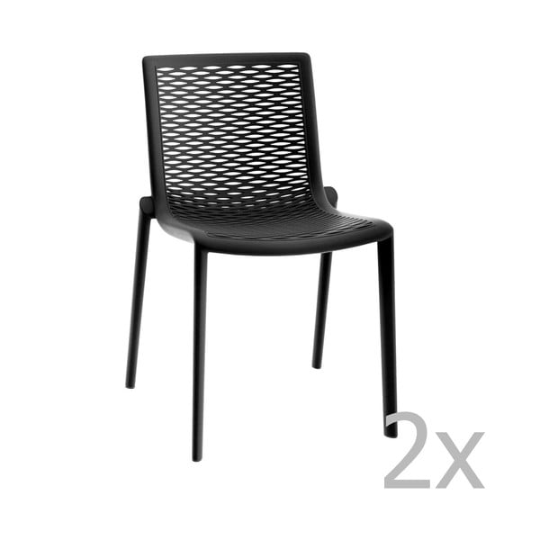Set 2 scaune de grădină Resol Net-Kat, negru
