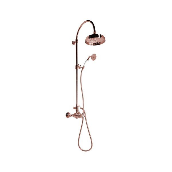 Set de duș roz din alamă 142 cm cu robinet termostatic cu duș suspendat/cu duș de mână Antea – Sapho