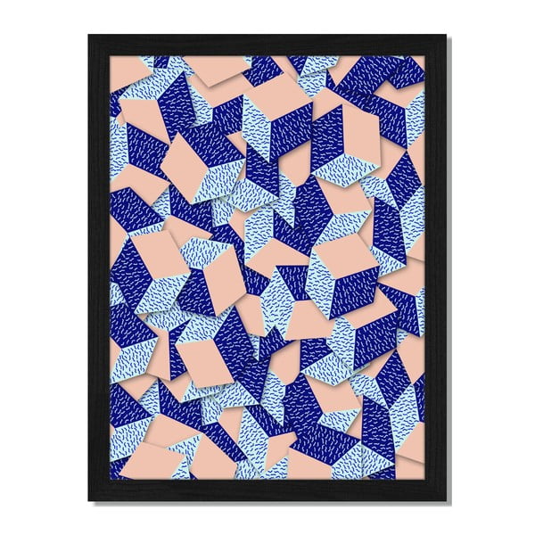 Tablou înrămat Liv Corday Provence Blue Mosaic, 30 x 40 cm