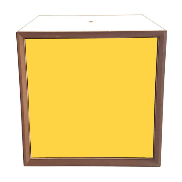 Raft cutie Ragaba PIXEL, 40 x 40 cm, ramă albă - ușă galbenă