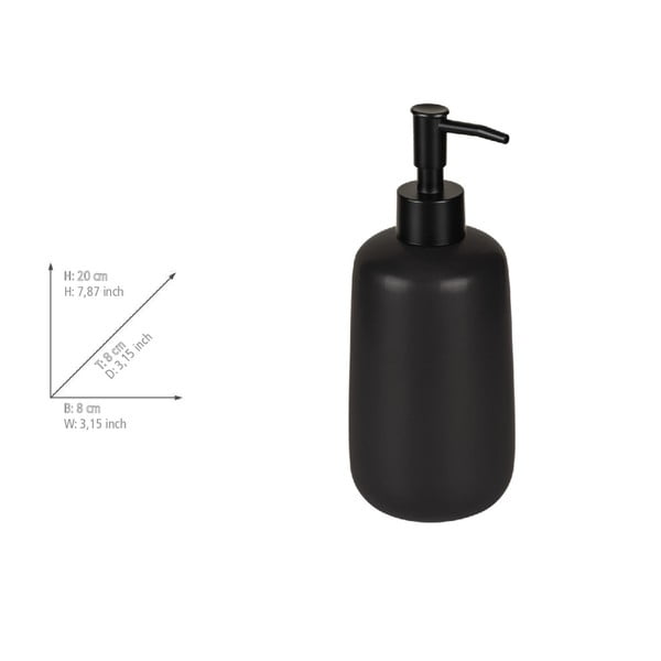 Dozator de săpun lichid negru din ceramică 500 ml Olinda – Allstar-image-4