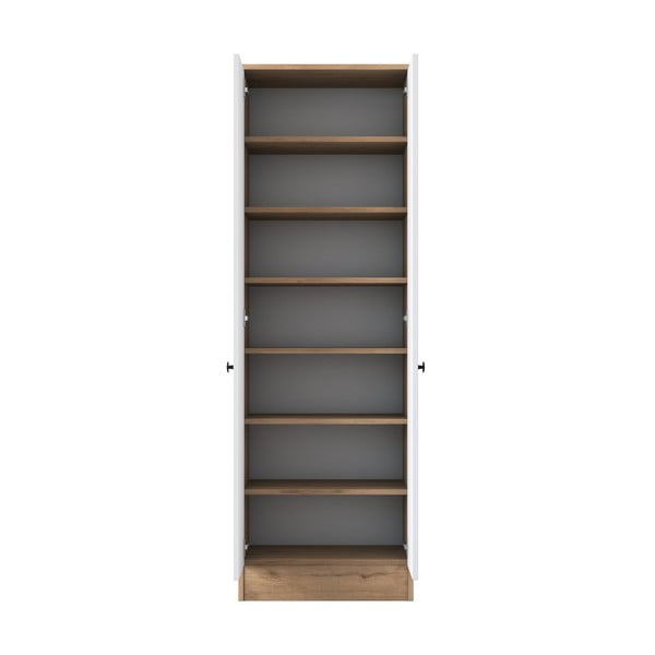 Șifonier alb/cu aspect de lemn de nuc 60x183 cm Theresa – Kalune Design-image-4