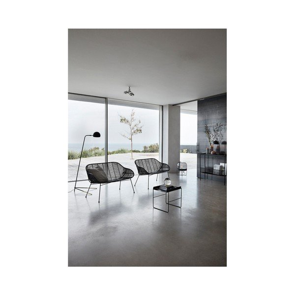 Consolă cu suport pentru reviste Hübsch Birthe, lungime 100 cm, negru-image-2