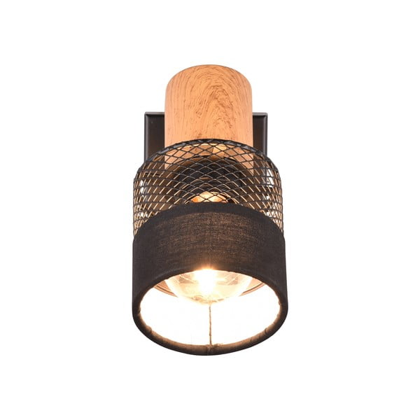 Aplică de perete neagră/în culoare naturală ø 7 cm Nandini – Trio-image-2