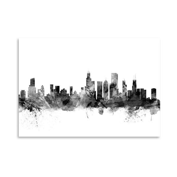 Poster Americanflat Chicago Illinois Skyline, 42 x 30 cm