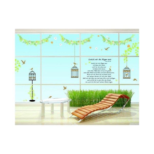 Autocolant Ambiance Elegant cages, birds and flowers, 30 cm-image-3