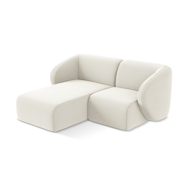 Colțar bej cu tapițerie din catifea (cu colț pe partea stângă/cu șezlong) Lani – Makamii-image-2