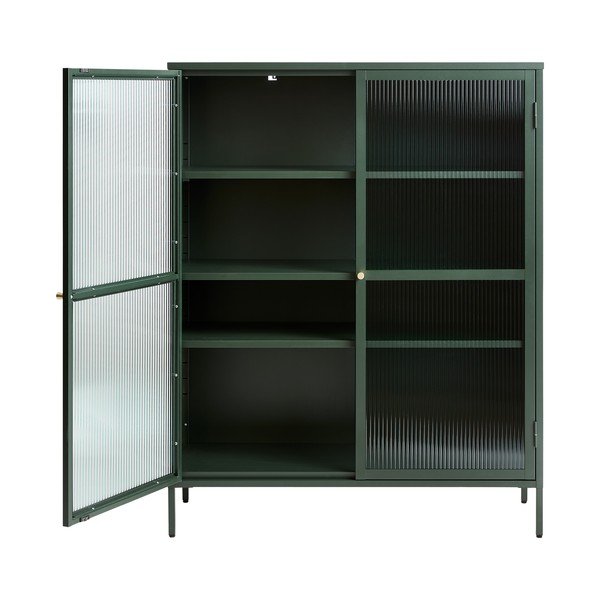 Vitrină din metal Unique Furniture Bronco, înălțime 140 cm, verde-image-2