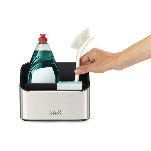 Suport pentru accesorii de spălat argintiu lucios din metal Surface – Joseph Joseph-image-4