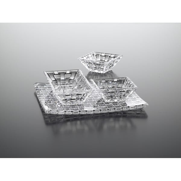 Set 3 boluri pentru servit și platou din cristal Nachtmann Bossa Nova-image-1