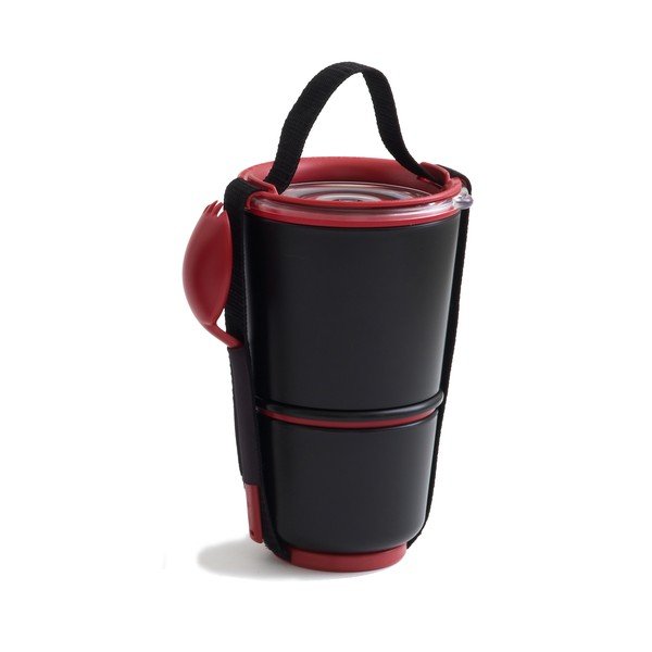 Bol pentru gustări Black + Blum Lunch Pot, negru - roșu-image-1