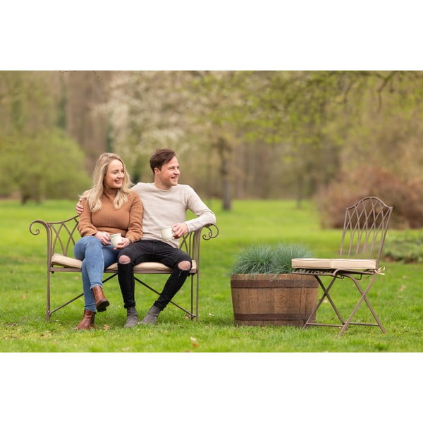 Bancă de grădină maro din metal – Esschert Design-image-1