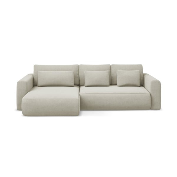 Colțar bej extensibil/cu spațiu de depozitare (cu colț pe partea stângă/cu șezlong) Kapua – Makamii