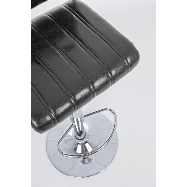 Scaun de bar negru cu înălțime ajustabilă/rotativ din imitație de piele Barclay – Bizzotto-image-4