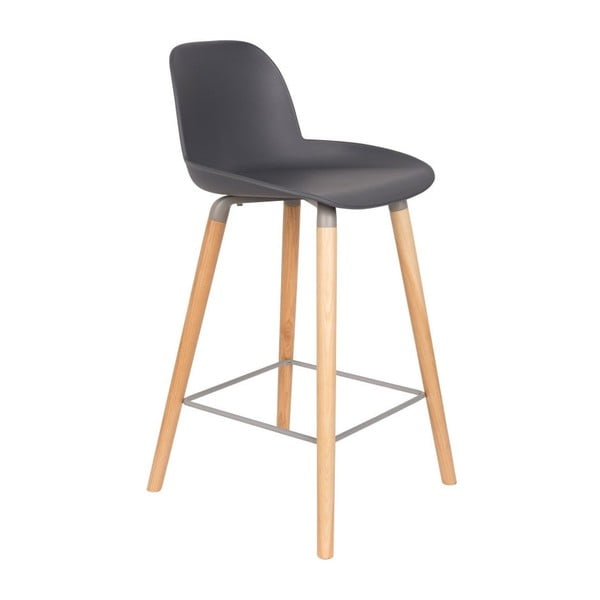 Set 2 scaune bar Zuiver Albert Kuip, înălțime scaun 65 cm, gri închis