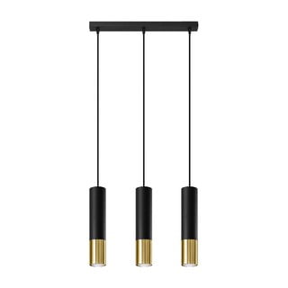 Lustră neagră/aurie cu abajur din metal 45x6 cm Longbot - Nice Lamps