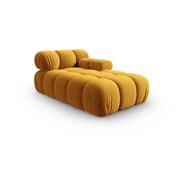 Șezlong galben cu tapițerie din catifea (colț dreapta) Bellis – Micadoni Home-image-3