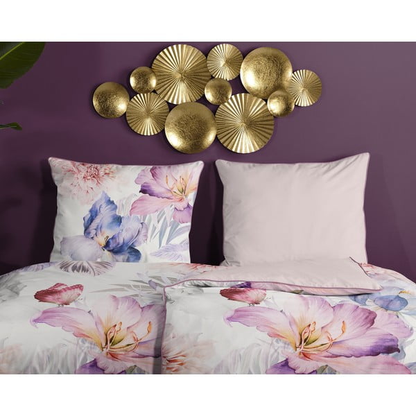 Lenjerie de pat crem din bumbac satinat pentru pat de o persoană 140x200 cm – Descanso-image-2