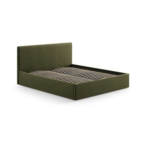 Tăblie de pat verde tapițată 150,5x100 cm Remo – Micadoni -image-3