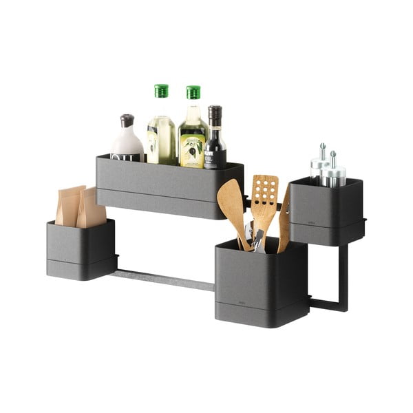 Ghivece 4 buc. din plastic pentru ierburi aromatice de perete Cubiko – Umbra-image-4