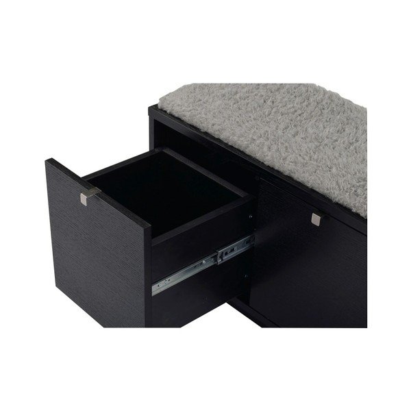 Pantofar negru/gri cu bancă Confetti – Rowico-image-4
