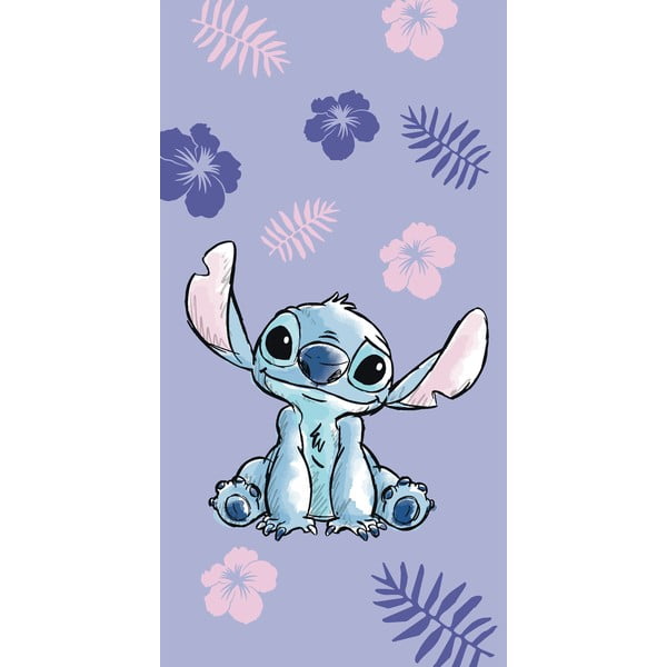 Prosop  pentru copii mov din bumbac 70x140 cm Lilo and Stitch – Jerry Fabrics