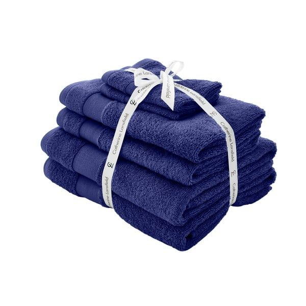 Prosoape de baie albastru-închis 6 buc. din bumbac din frotir Anti-Bacterial – Catherine Lansfield