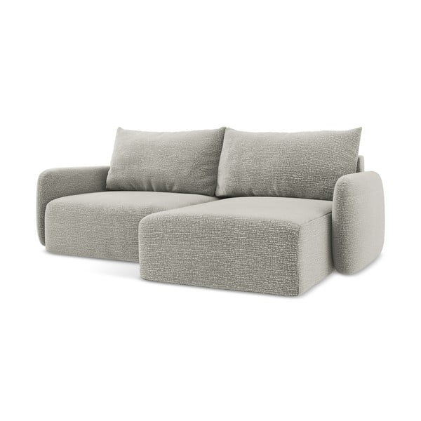 Colțar gri deschis extensibil/cu spațiu de depozitare (cu colț pe partea dreaptă) Kalena – Makamii-image-1