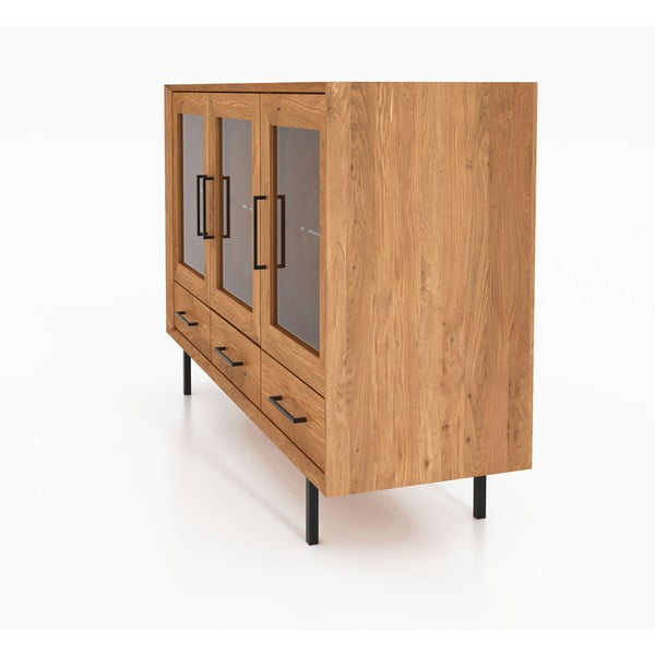 Vitrină din lemn de stejar 144x95 cm Abies – The Beds-image-3