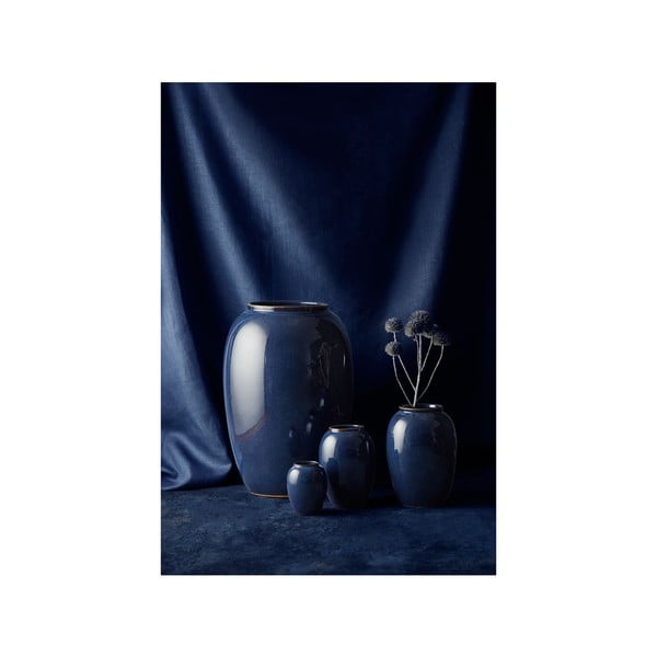 Vază albastru-închis din gresie (înălțime 25 cm) Gastro Dark Blue – Bitz-image-2