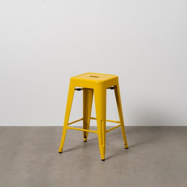Set de scaune de bar galben 2 buc. din metal (înălțime șezut 61 cm) – Ixia-image-1