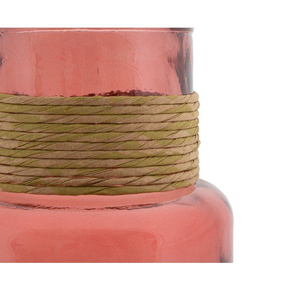 Vază din sticlă reciclată Mauro Ferretti Rope Noa, roz-image-3