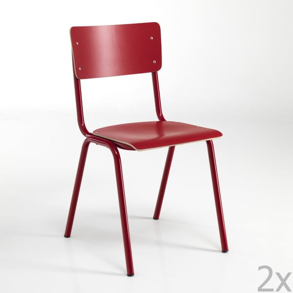 Set 2 scaune Tomasucci School, roșu
