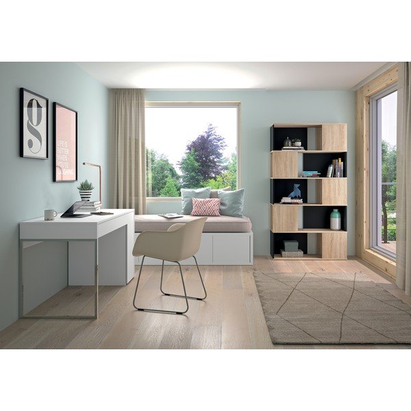 Bibliotecă neagră în decor stejar 98x180 cm Rossio - TemaHome -image-4