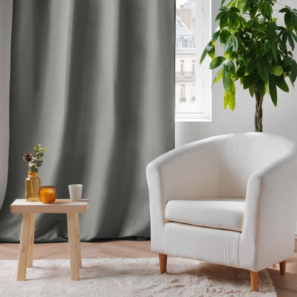 Draperie gri termoizolantă din microfibră 135x260 cm Micropolar – douceur d'intérieur-image-4