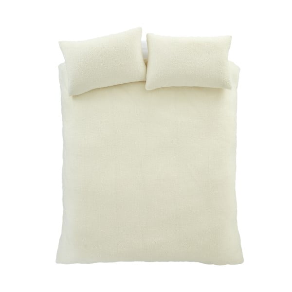 Lenjerie de pat crem din material bouclé pentru pat dublu 200x200 cm Cosy Boucle – Catherine Lansfield-image-2