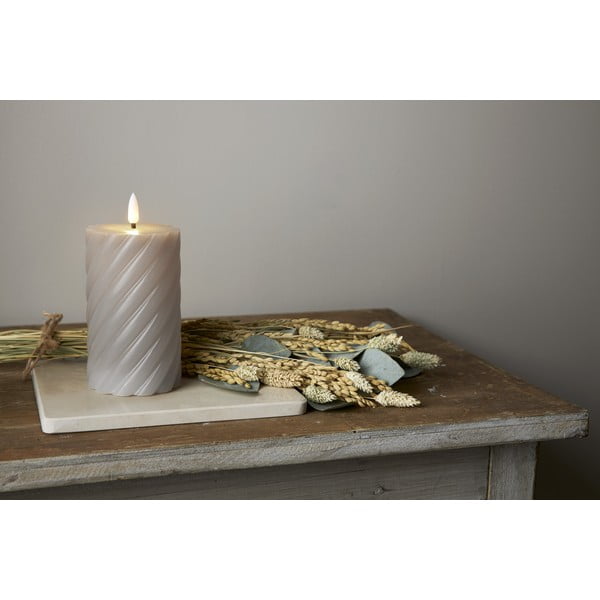Lumânare din ceară gri cu LED Star Trading Flamme Swirl, înălțime 15 cm-image-4