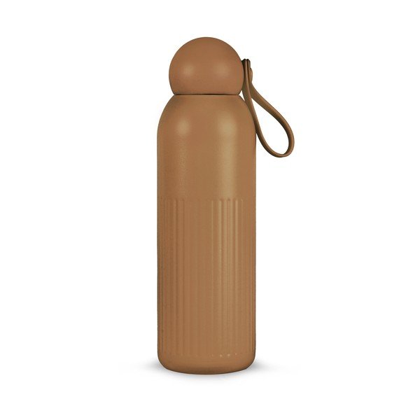 Sticlă termică maro cu pai din oțel inoxidabil 500 ml Tekla – Sagaform