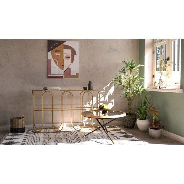 Masă consolă în culoare naturală din ratan 32x110 cm Samui – Mauro Ferretti-image-1