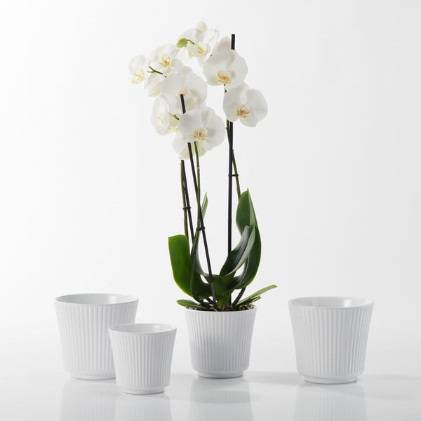 Ghiveci din ceramică Big pots Gloss, ø 12 cm, alb-image-1