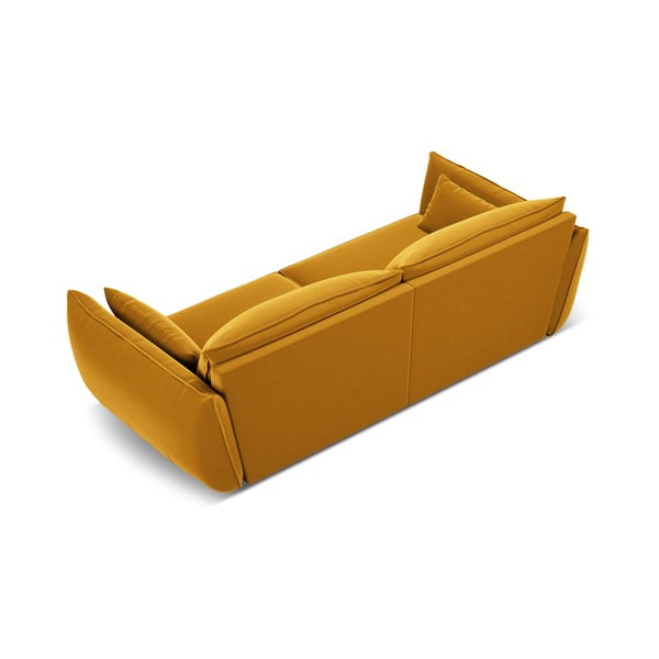 Canapea galben-muștar cu tapițerie din catifea 208 cm Vanda – Mazzini Sofas-image-3