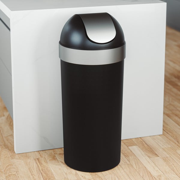 Coș de gunoi negru din plastic 62 l Venti – Umbra-image-1